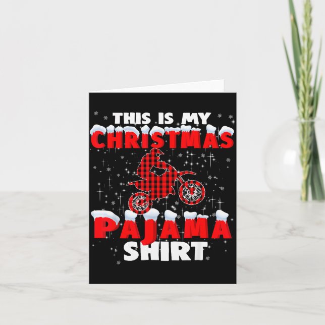 Cartão This Is My Christmas Pajama Funny Dirt Bike Motocr (Frente)