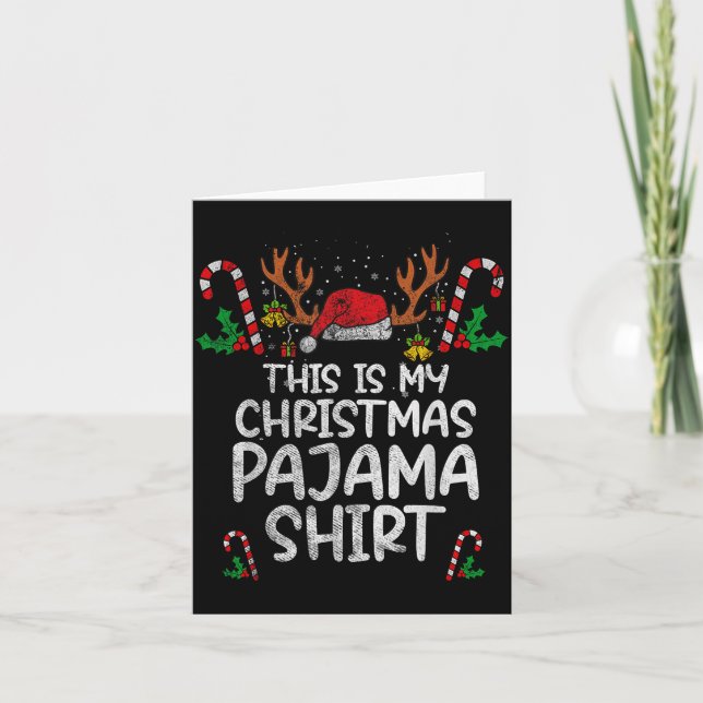 Cartão This Is My Christmas Pajama Funny Xmas Pjs Men Wom (Frente)