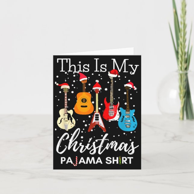 Cartão This Is My Christmas Pajama Guitar Guitarist Music (Frente)
