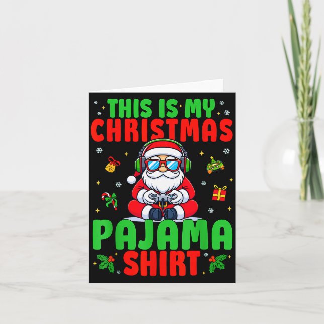Cartão This Is My Christmas Pajama Santa Claus Video Game (Frente)
