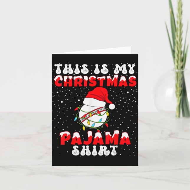 Cartão This Is My Christmas Pajama Shirt Cricket Player P (Frente)