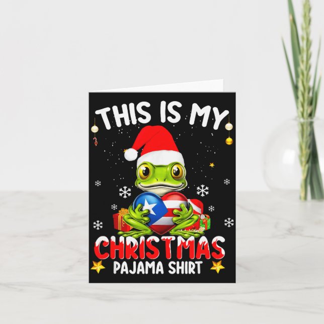 Cartão This Is My Christmas Pajama Shirt Fun Puerto Rico  (Frente)