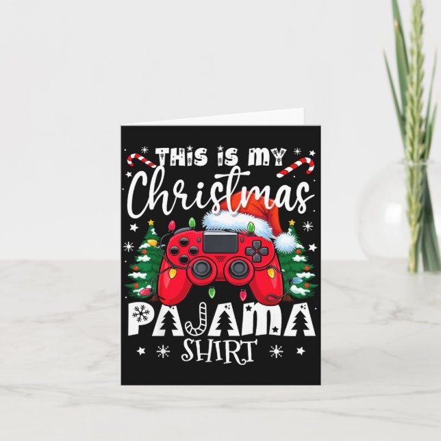Cartão This Is My Christmas Pajama Video Game Gamer Boys  (Frente)