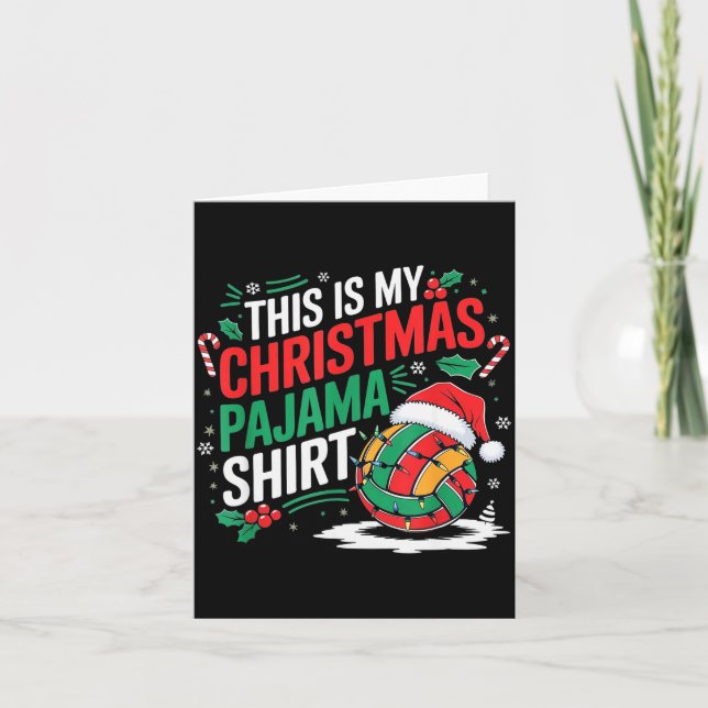 Cartão This Is My Christmas Pajama Volleyball Srt Xmas  (Frente)