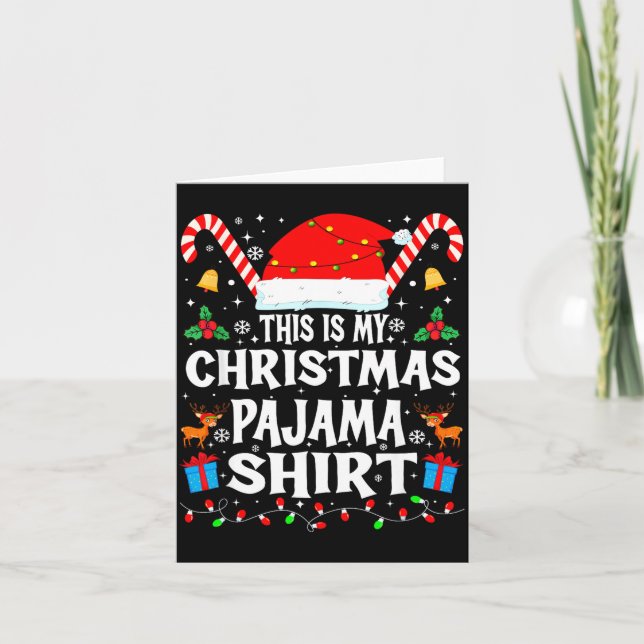 Cartão This Is My Christmas Pajama Xmas Pjs Men Women Fun (Frente)