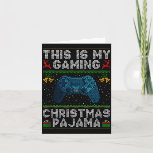 Cartão This Is My Gaming Christmas Pajamas Ugly Xmas Swea (Frente)