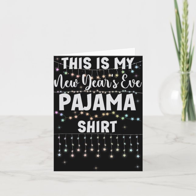 Cartão This Is My New Year's Eve Pajama Shirt Lights Men  (Frente)
