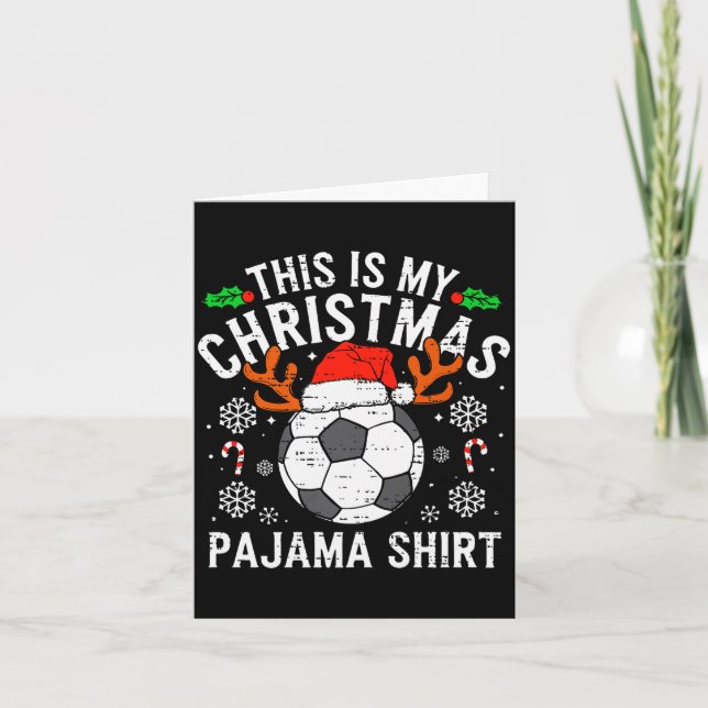 Cartão This Is My Soccer Christmas Pajama Shirt Srts Mens (Frente)
