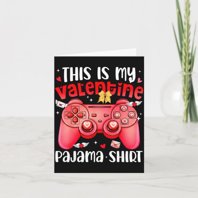 Cartão This Is My Valentine Pajama Video Games Gamer Boy  (Frente)