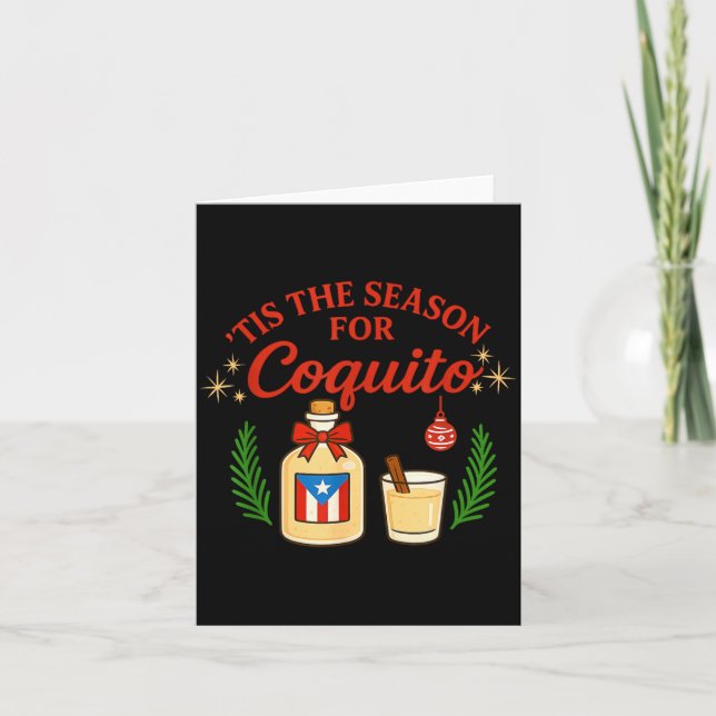 Cartão This Is The Season For Coquito Funny Boricua Xmas  (Frente)