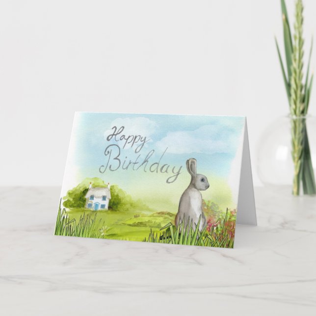 Cartão This Rabbit wishes a Happy Birthday! (Frente)