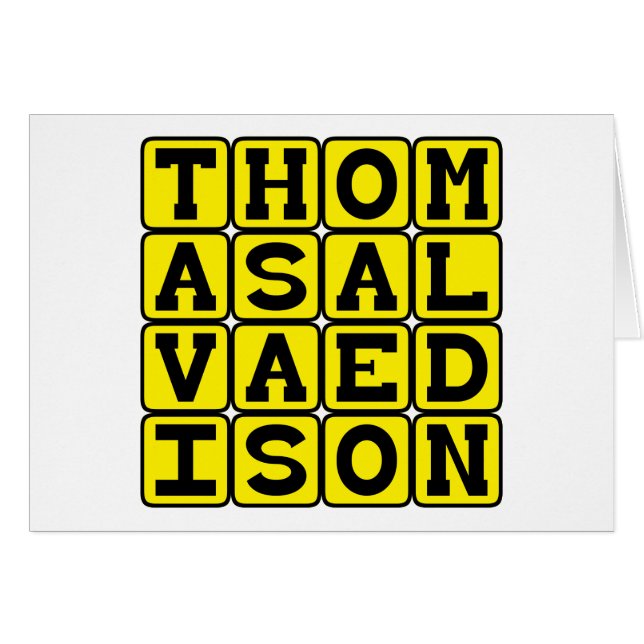 Cartão Thomas Alva Edison, inventor americano (Frente Horizontal)