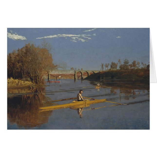 Cartão Thomas Eakins - O Solteiro Campeão Esculta (Frente Horizontal)