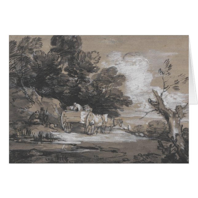 Cartão Thomas Gainsborough - Paisagem Wooded (Frente Horizontal)