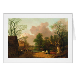 Cartão Thomas Gainsborough   uma paisagem com figuras, Fa