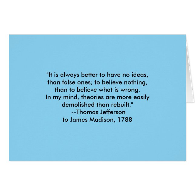 Cartão Thomas Jefferson - always better jGibney Museum  (Frente Horizontal)