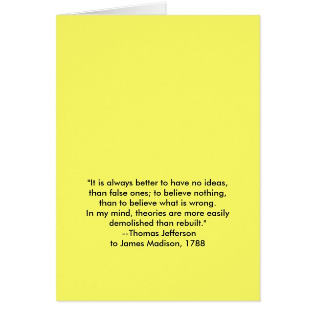 Cartão Thomas Jefferson - É sempre melhor (Frente)