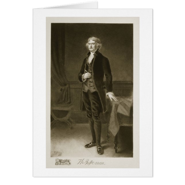 Cartão Thomas Jefferson, ó presidente do Stat unido (Frente)