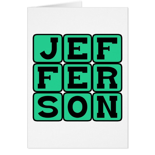 Cartão Thomas Jefferson, Presidente Americano (Frente)