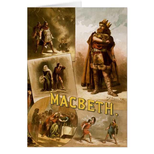 Cartão Thomas W. Keene no Macbeth de William Shakespeare (Frente)