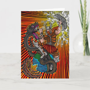 Cartão Thor vs. Jörmungandr Greeting Card