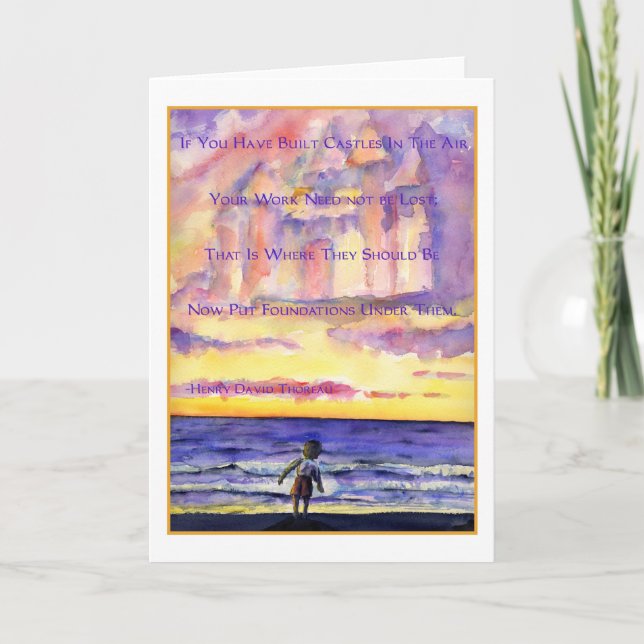 Cartão Thoreau's Sunset (Dark Text) Greeting Card (Frente)