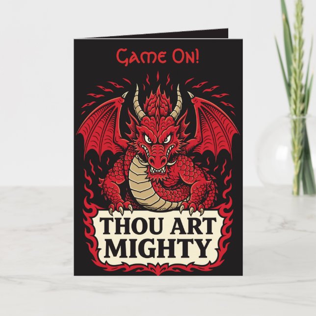 Cartão Thou Art Mighty Red Dragon Proclamation (Frente)