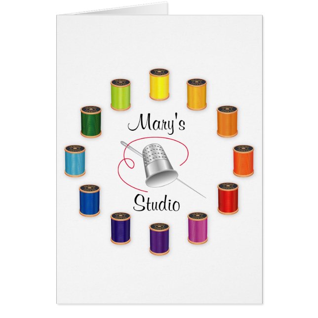 Cartão Threads, Agulhas e fios de costura (Frente)