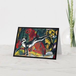 Cartão Three Cats by Franz Marc Greeting Card