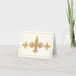 Cartão Three Fleur-de-Lis on Light Cream Color Note Card