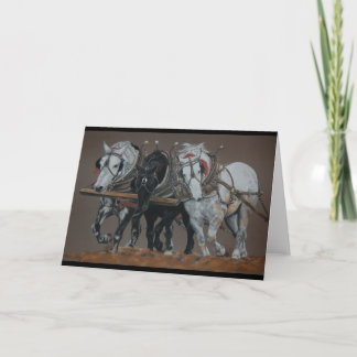 Cartão Three Kings-Plow Horses greeting Card