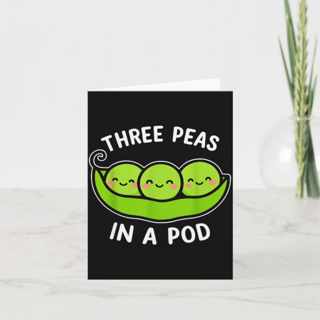 Cartão Three Peas In A D Cute Kawaii Funny  (Frente)