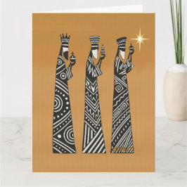 Cartão Three Wise Men Black & White Christmas Nativity
