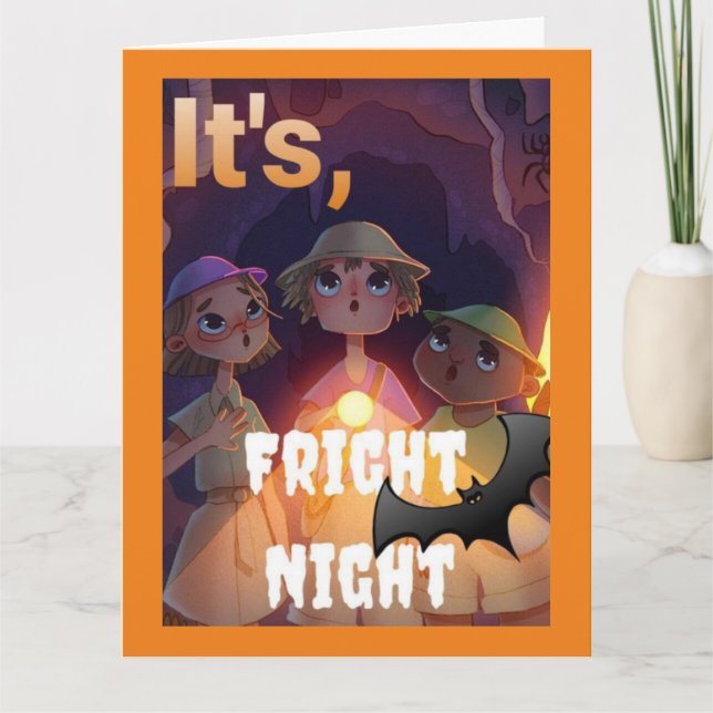 Cartão #ThreeHikerGangAndTheHauntedCave Halloween (Frente)