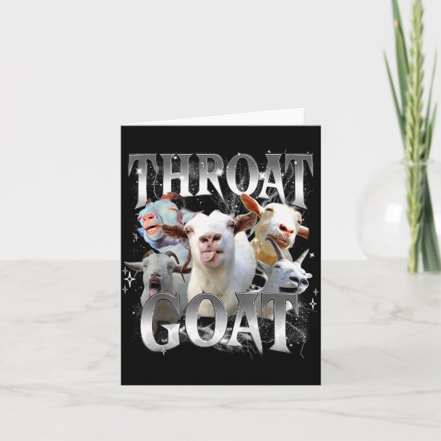 Cartão Throat Goat Funny Offensive Adult Humor Bootleg  (Frente)