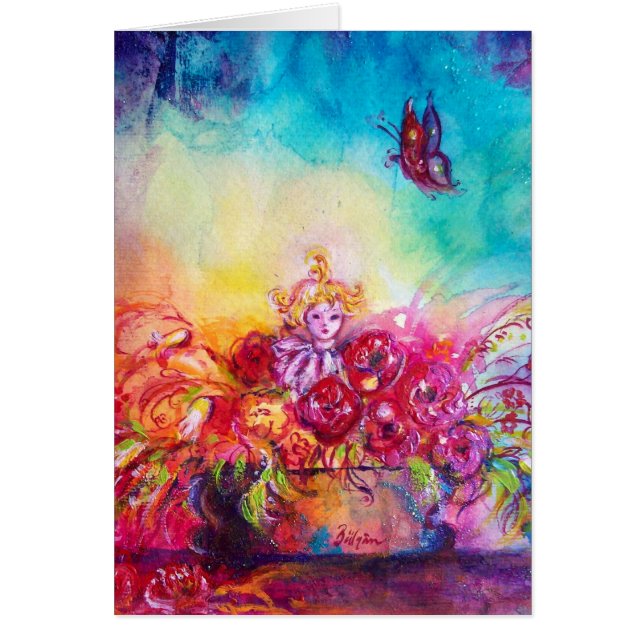 CARTÃO THUMBELINA, FLOWER BASKET E BUTTERFLY (Frente)