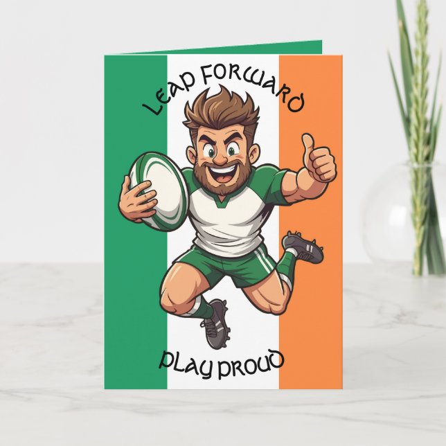 Cartão Thumbs Up to the Try Line Irish Rugby Joy (Frente)