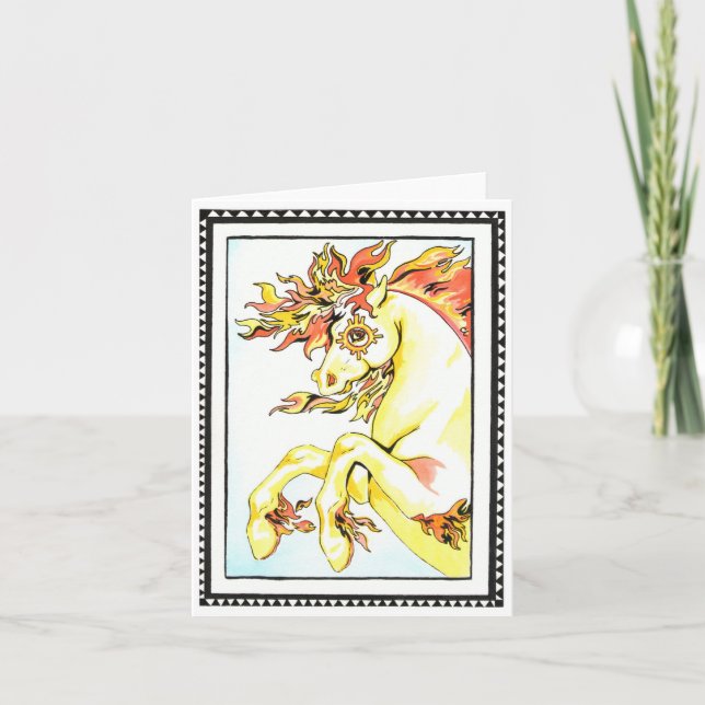 Cartão Thunder Horse - amarelo (Frente)