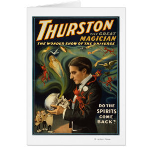 Cartão Thurston o grande mágico que mantem o crânio