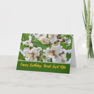 Cartão Tia Avó Aniversário Adicionar um Nome Catalpa Flor