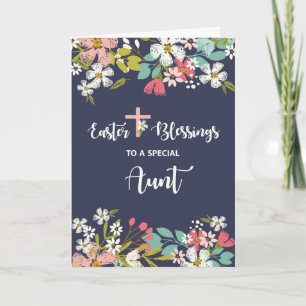 Cartão Tia Bênçãos de Páscoa das Flores de Cristo Ris