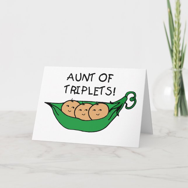 Cartão Tia de Triplets Pod (Frente)