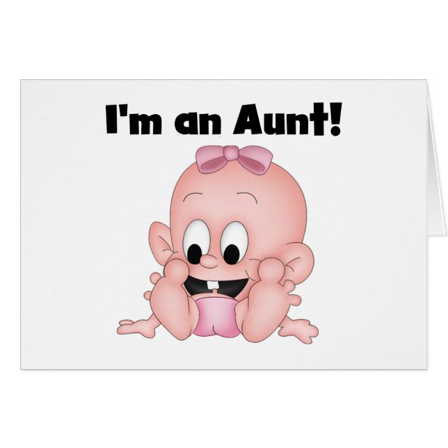 Cartão Tia dos Camisetas e presentes da Nova sobrinha (Frente Horizontal)