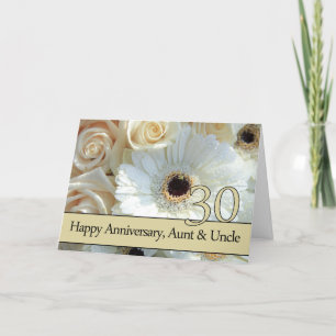 Cartão Tia e Tio Rosa de Casamento de 30