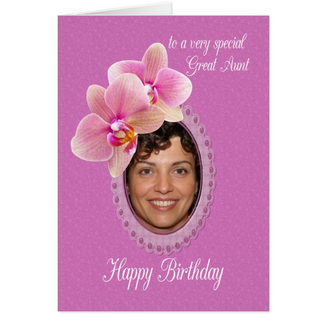 Cartão Tia excelente Especial Aniversário Deseja Orquídea (Frente)