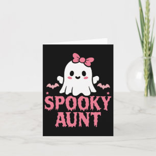 Cartão Tia Família Bonita Branca Fantasma Boo Halloween