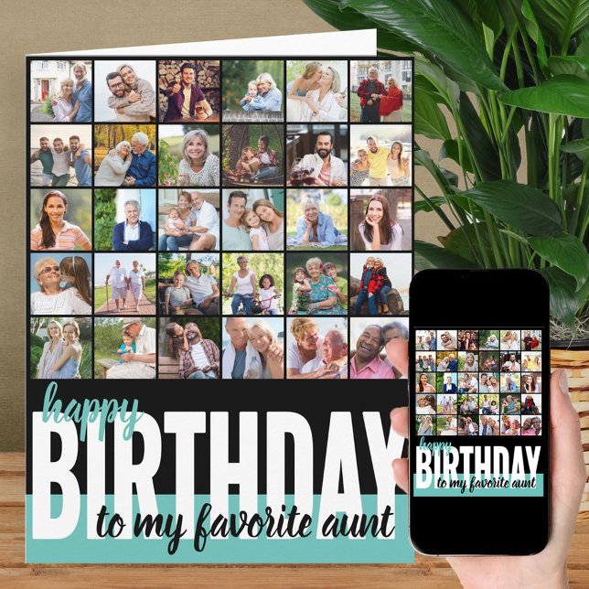 Cartão Tia Foto Colagem 31 Foto Feliz Aniversário (Criador carregado)