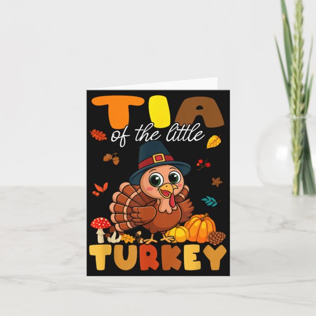 Cartão Tia Of The Little Turkey Thanksgiving Baby Shower  (Frente)