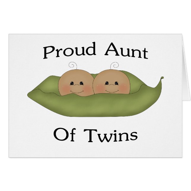 Cartão Tia orgulhosa Gêmeo (Frente Horizontal)