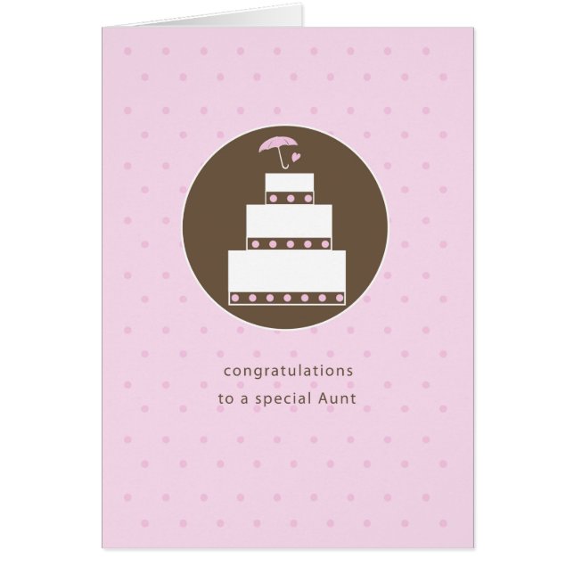 Cartão Tia, Parabéns de Bolo de Chá de panela (Frente)